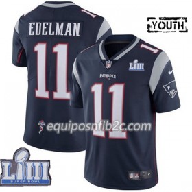 Camiseta Niño NFL New England Patriots Julian Edelman 11 Nike Azul II 2019 Super Bowl LIII